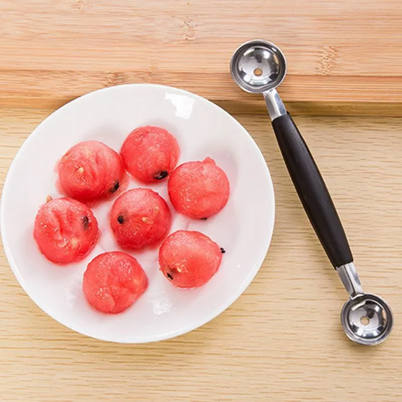 

2021 Stainless steel double-headed fruit scooping scoop watermelon pitaya scoop household kitchen gadget ice cream mold