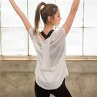 Кроп-топ для йоги, спортивная одежда, Женская быстрая Футболка с коротким рукавом, сетчатый дышащий костюм, свободные летние женские футболки для бега и фитнеса