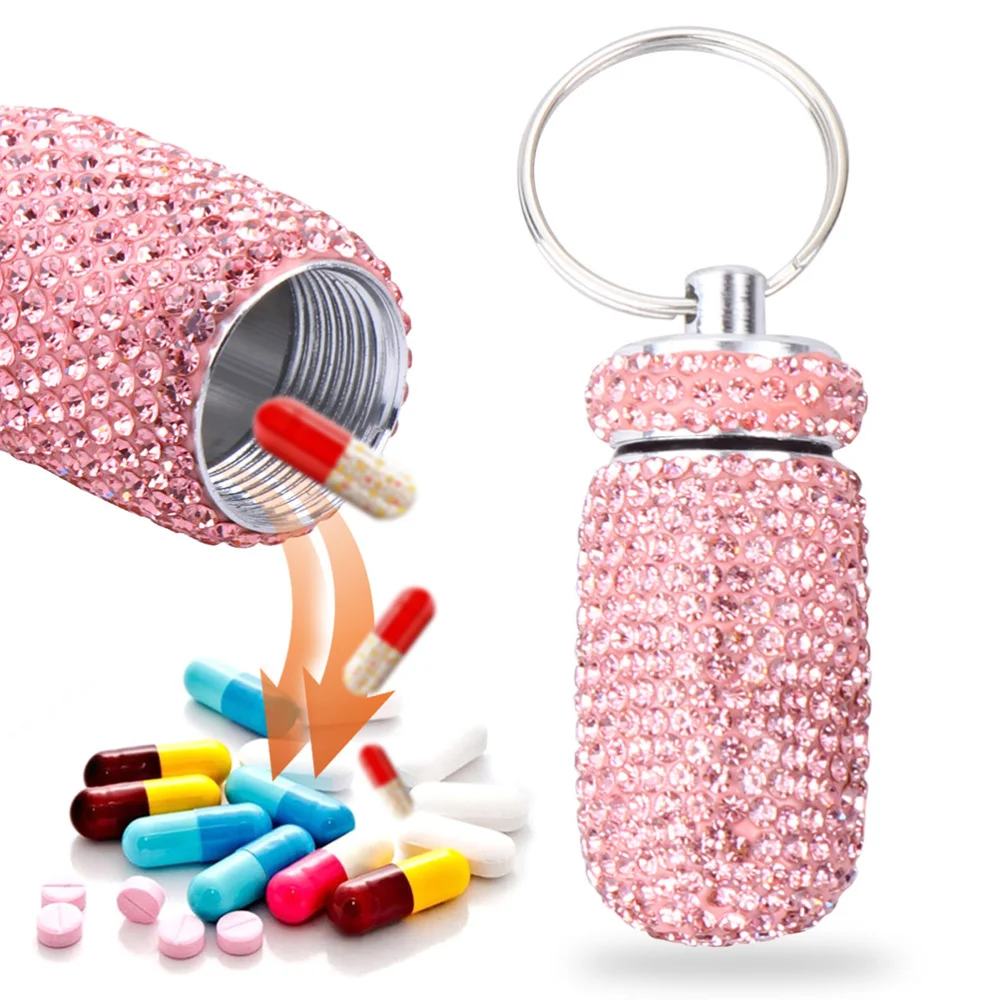 

2 Pcs Empty Pill Bottles Mini Medicine Bottles Aluminium Alloy Sealed Pill Box