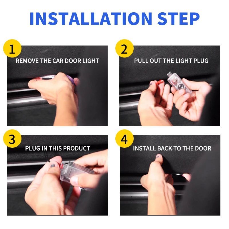 1 шт. светодиодный Автомобильный Дверной светильник с логотипом 4K лазерный