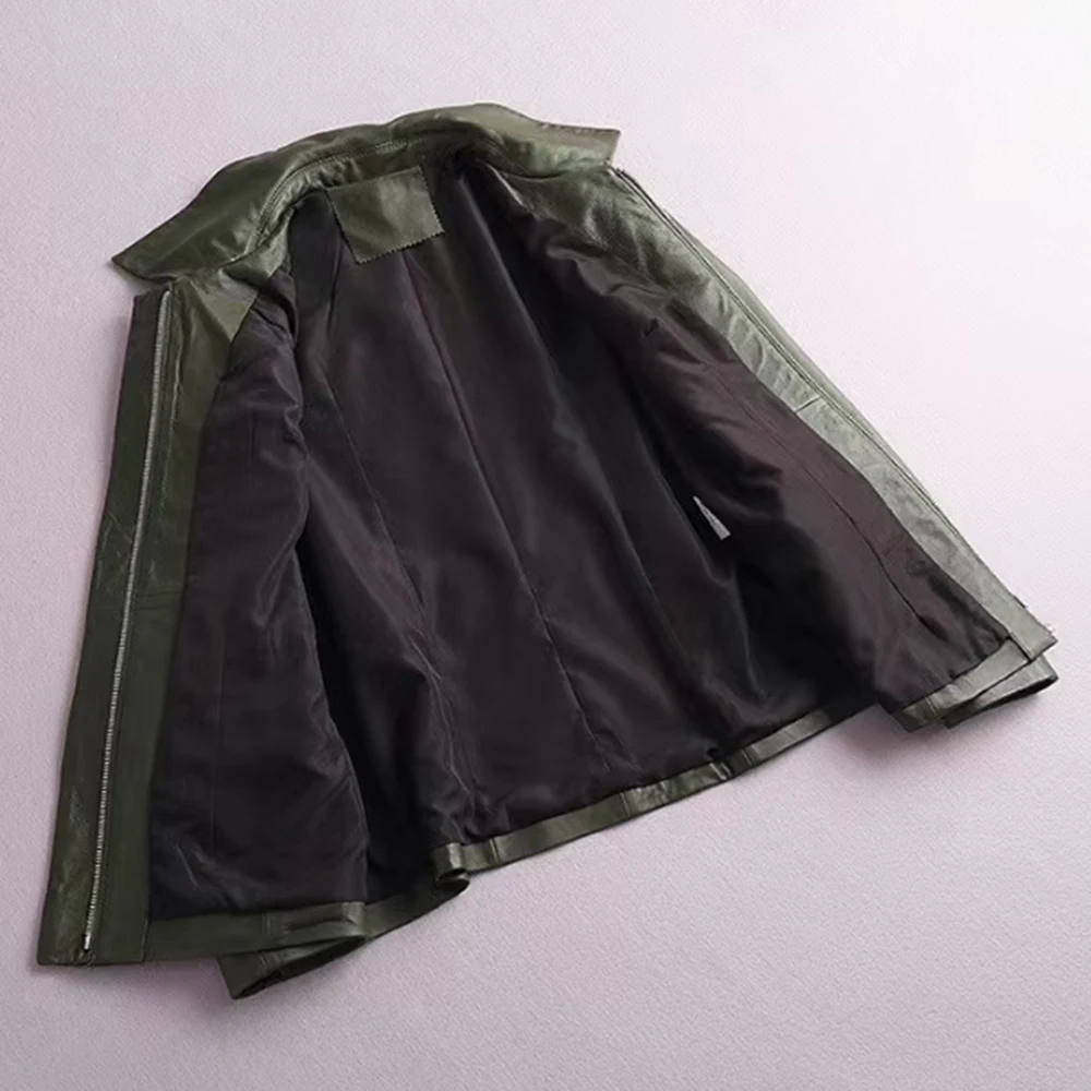 SALE Women's Winter Real Sheepskin Coat Natural Leather Down Jacket Female Coats F0083 Black Green M-2XL Fast Shipping