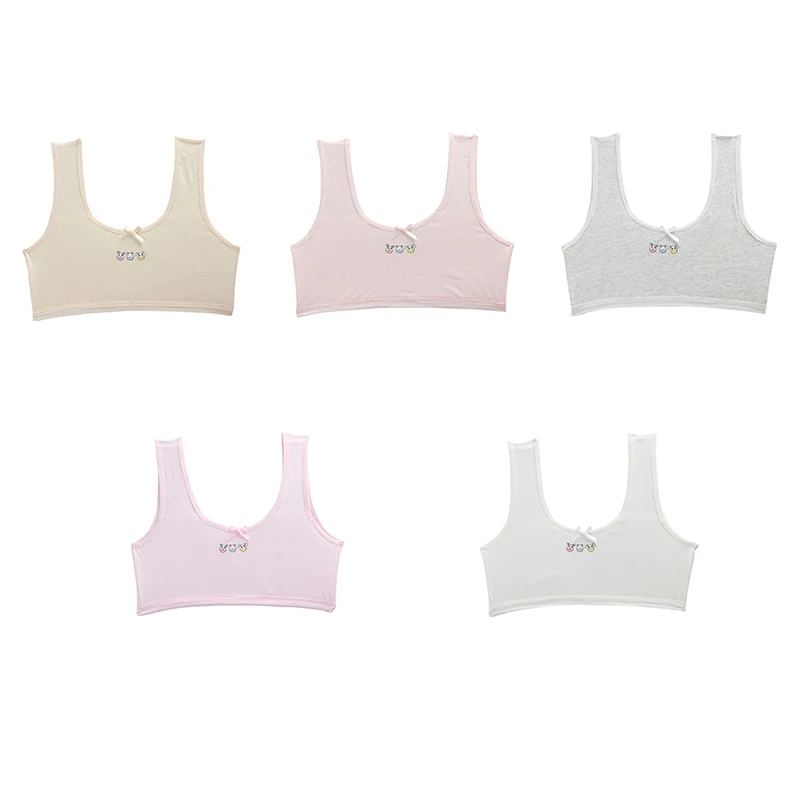 

Puberty Girls Cartoon Print Seamless Training Bra Teenage Soft Cotton Sports Vest Underwear New 2021