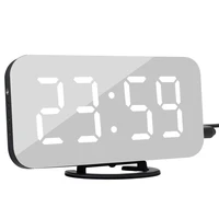 digital alarm clock automatic dimming table clock touch snooze 2 usb output charge wall mirror electronic led clocks