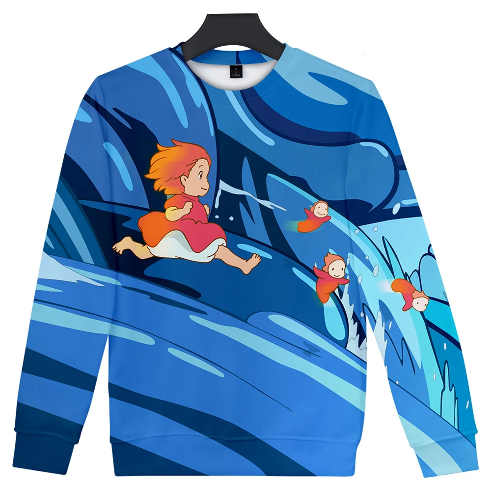 Толстовка Ponyo на скале для мужчин и женщин повседневный свитшот с 3D рисунком