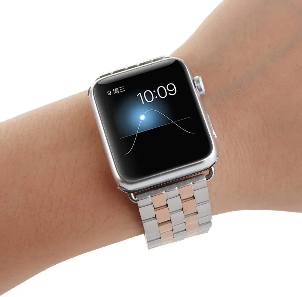 Ремешок из нержавеющей стали с бабочкой для apple Watch band 4 (iwatch 5) 44 мм 40 watch 3 2 1 42 38 correa