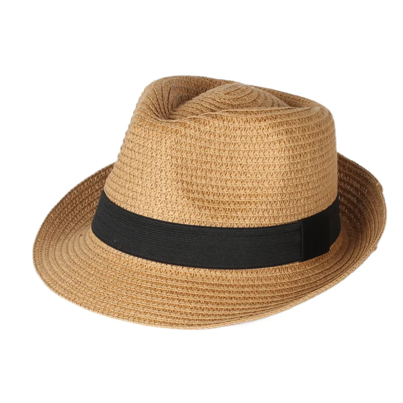 

Hot Style Women Summer short Brim straw hat ribbon lady beach Panama Paper hats
