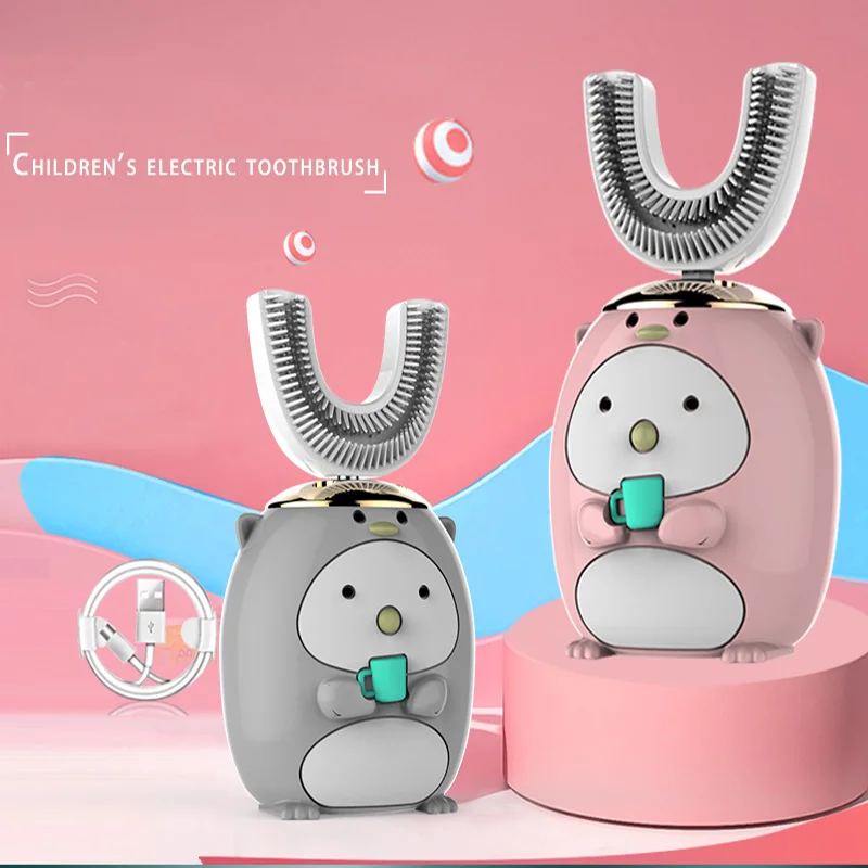 Электрическая зубная щетка для детей умная U-образной формы 360 градусов