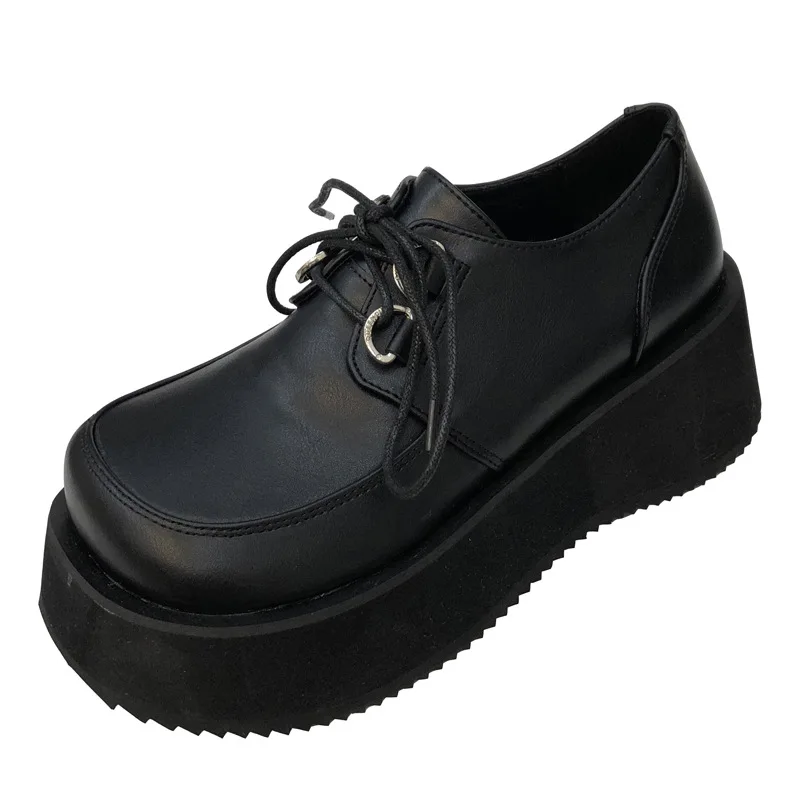 

British Style Women's Shoes PU Strap Retro Leather Shoes Thick-soled Square Toe Casual Shoes Outdoor Non-slip Walking Shoes 2021
