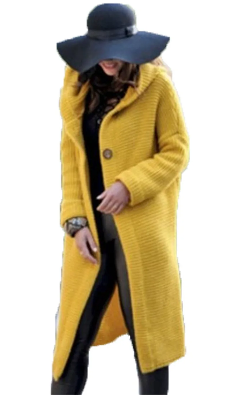 Autumn Winter Women Hooded Coat Cashmere Cardigan Sweater Lady Solid Color Thick Soft Fashion Jacket |
