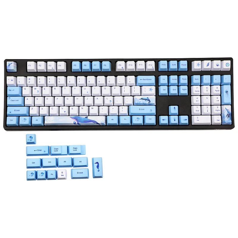 Колпачок для механической клавиатуры GH60 GK61 с изображением синего Кита 73 клавиши