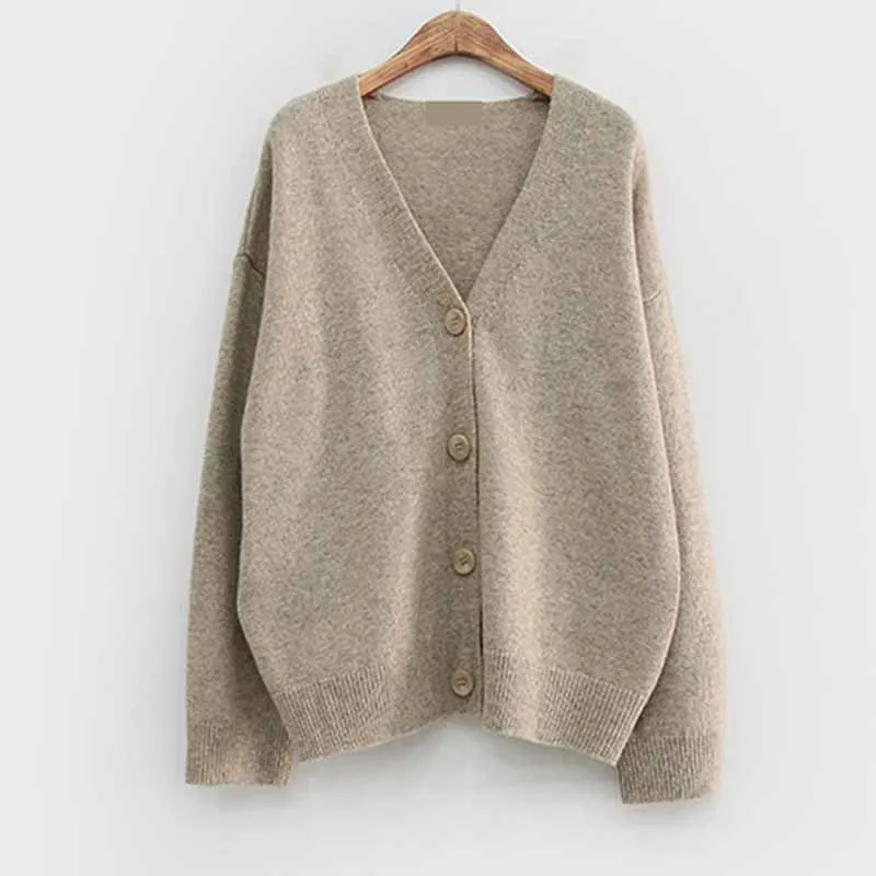 

2020 Autumn Fashion Korean Style Slim V-neck Sweater Women Office Lady Cardigan Solid Single-breasted Sweater Pull Femme 11030