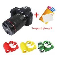 nice soft camera bag silicone case for canon eos r r5 eos r6 rubber camera case protective cover skin tempered glass gift