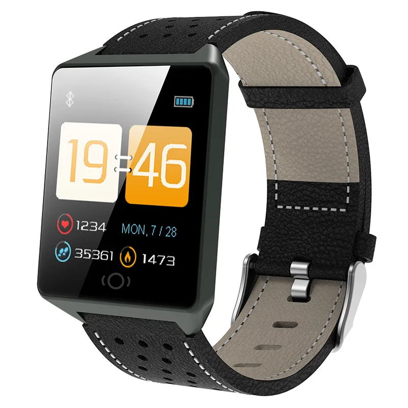 CK19-black CK19 Смарт-часы Android/IOS водонепроницаемые носимые устройства Bluetooth SmartWatch Шагомер монитор сердечного ритма цветной дисплей - Цвет: CK19-black