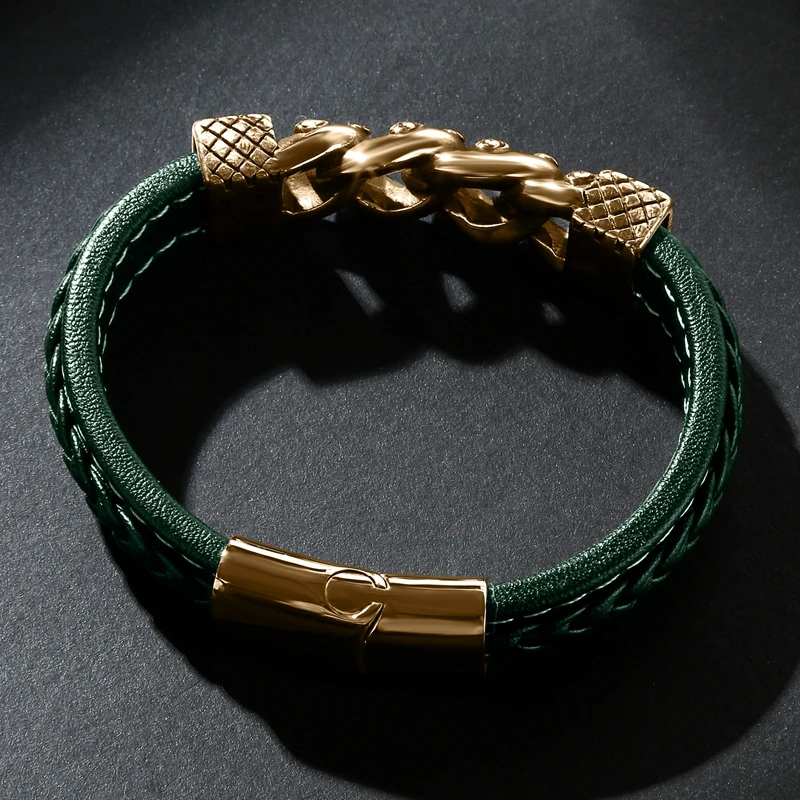 MOZO Мода 2020 Новый трендовый мужской браслет из натуральной кожи подвеска в виде