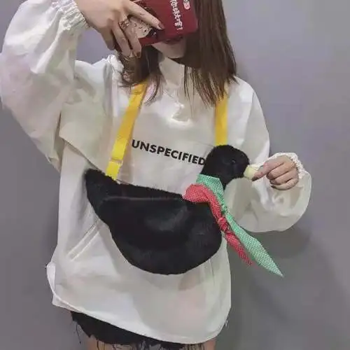 Плюшевый Кошелек на девочку мультяшный саквояж кросс боди в форме животных сумка