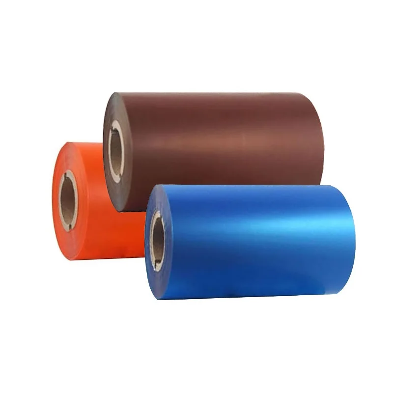 Color Wax Ribbon Color Barcode Printing Thermal Transfer Ribbons Wax Light Blue Orange Coffee 50 to 110mm *300m