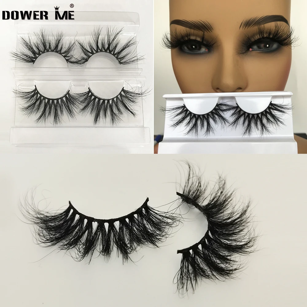 

1 Pair 25MM Lashes Mink Eyelashes Bulk Reusable False Eyelashes Vendor Dramatic Fluffy Mink Lashes Wholesale Fake Eyelashes