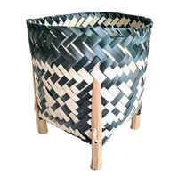 hand woven straw flower basket household storage basket creative vase japanese style dried barley flower vase w tripods