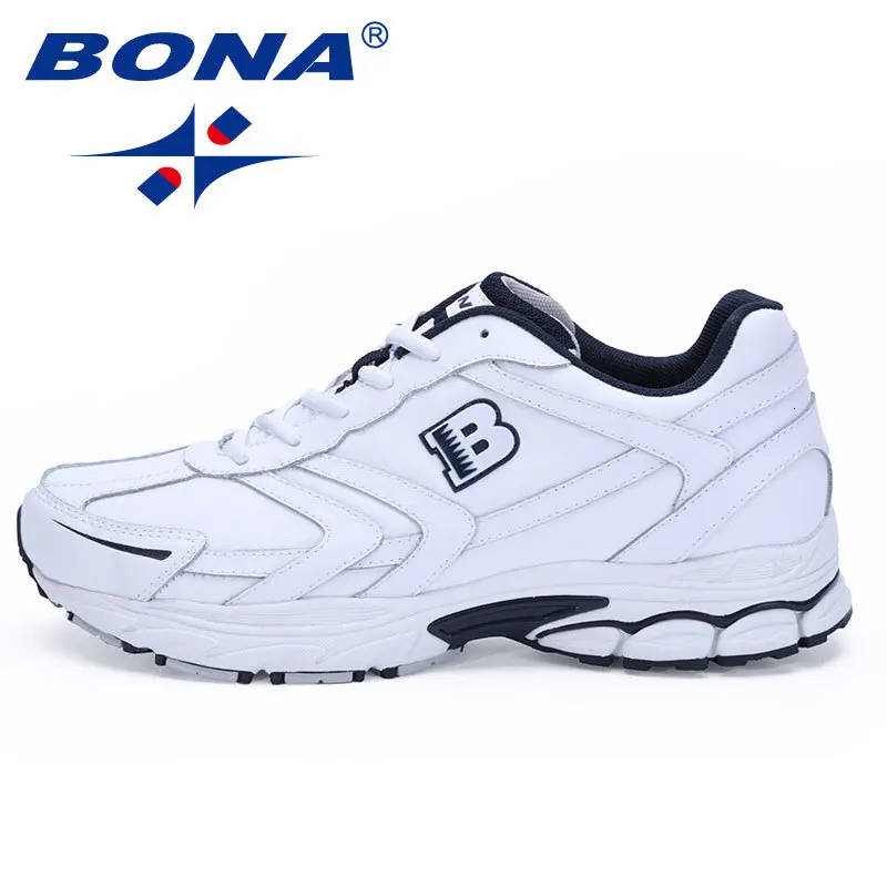White BONA/Классический стиль; зимние спортивные кроссовки для мужчин; спортивная обувь для бега; Уличная обувь для бега и ходьбы; спортивная обувь; Мужская обувь для путешествий - Цвет: White
