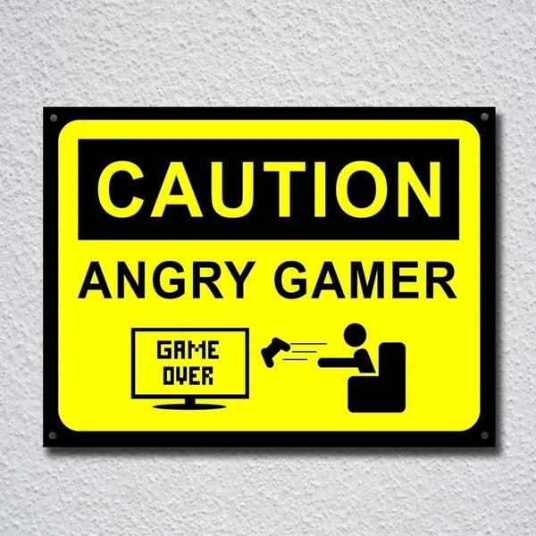 

Humour Decorative Angry Gamer Warning Funny Tin Sign Metal Sign Metal Decor Metal Painting Wall Sticker Wall Sign Wall Decor