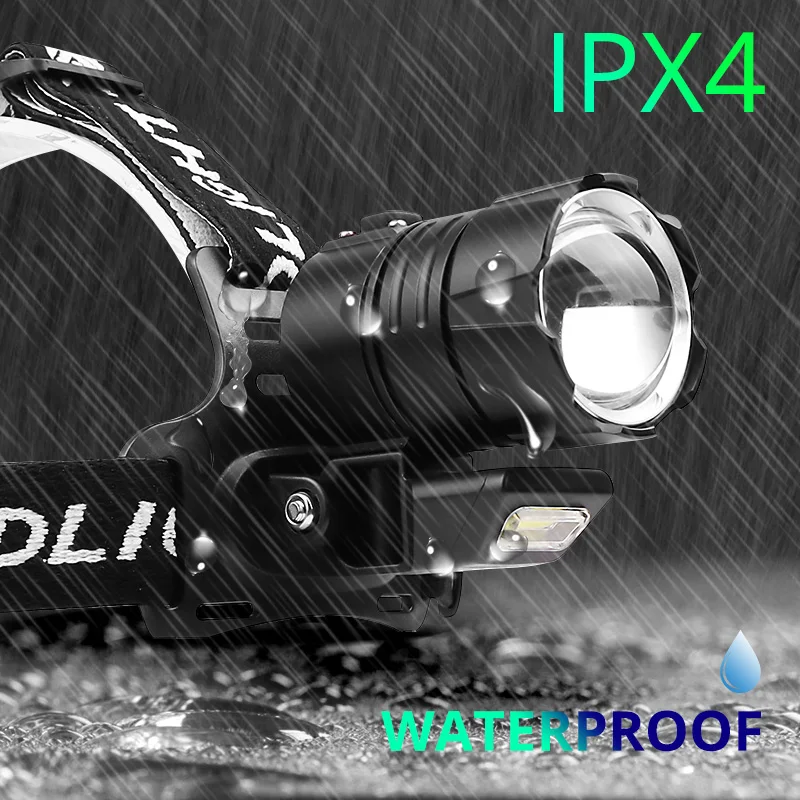 Налобный фонарь XHP100.2 светодиодный с COB матрицей 800 лм зарядка через USB 3x18650 |