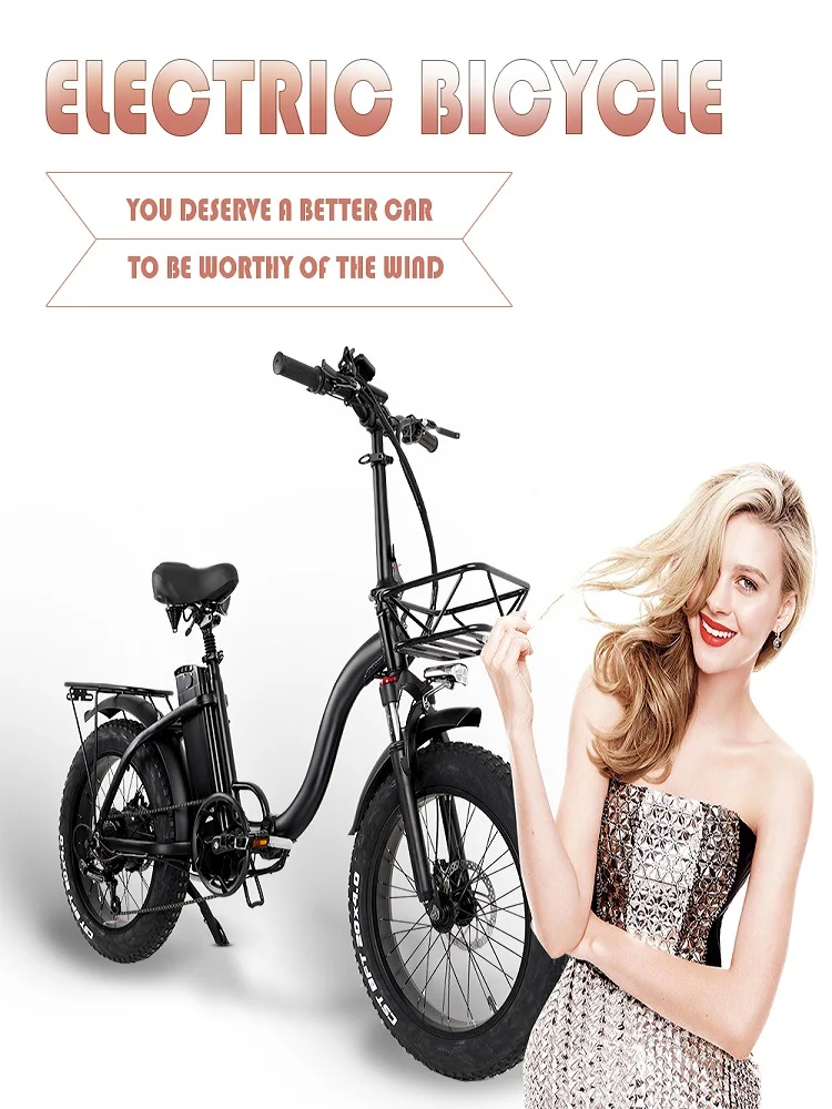 

CMACEWHEEL Black Electric Bike 20 inch E bikes Electric Bicycles Folding Electric bicycle powerful electric bike for Women