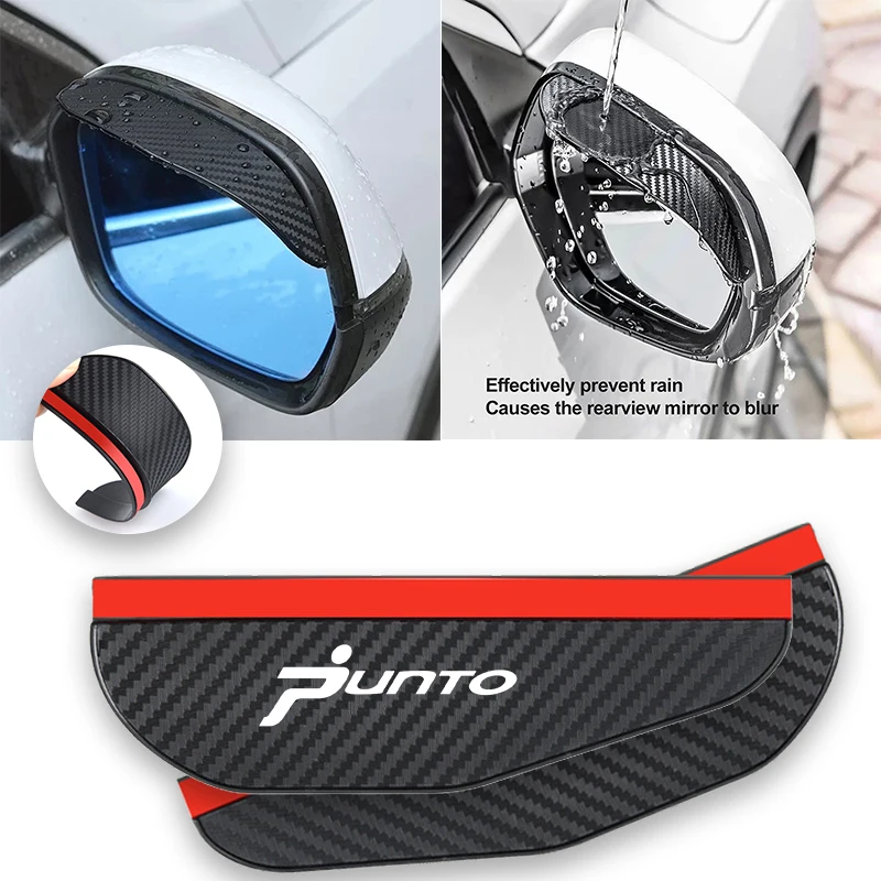 

For Fiat Punto Carbon Fiber Car Rearview Mirror Rainproof Eyebrow Rain Protector Cover Accessories Автомобильный интерьер