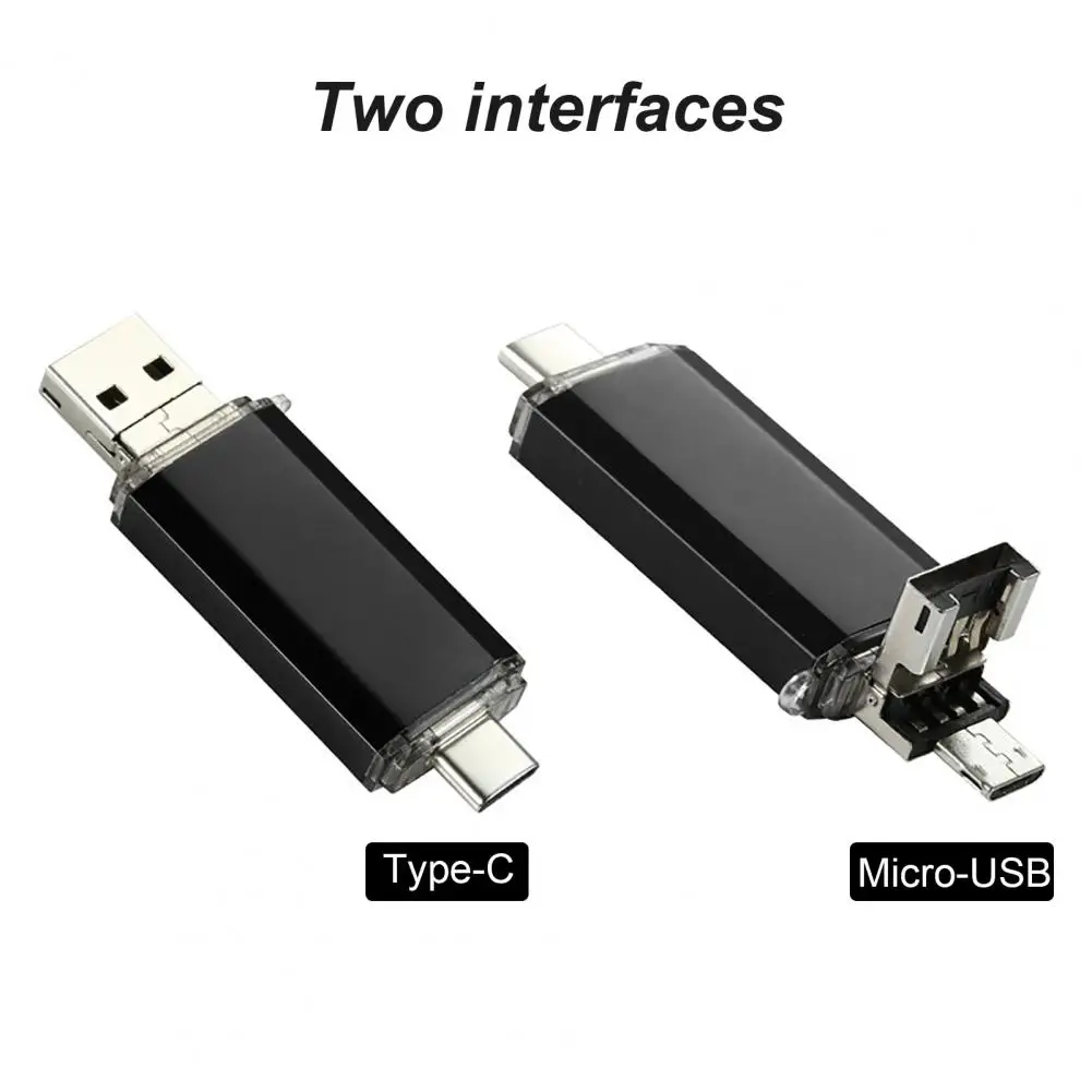Флэш-диск практичный Type-C/Micro USB/USB 16 Гб/32 ГБ/64 Гб OTG карта памяти двухголовый U-диск |