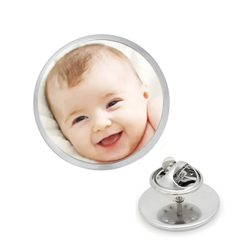 Ручная работа индивидуальная фотография семейная стеклянная брошь ребенок Папа