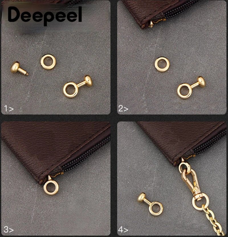 

Deepeel 10pcs 10X20mm Copper Bag Zipper Transform Buckles Accessories DIY Handbag Zip Chain Buckle Adjust Hardware Button BF909