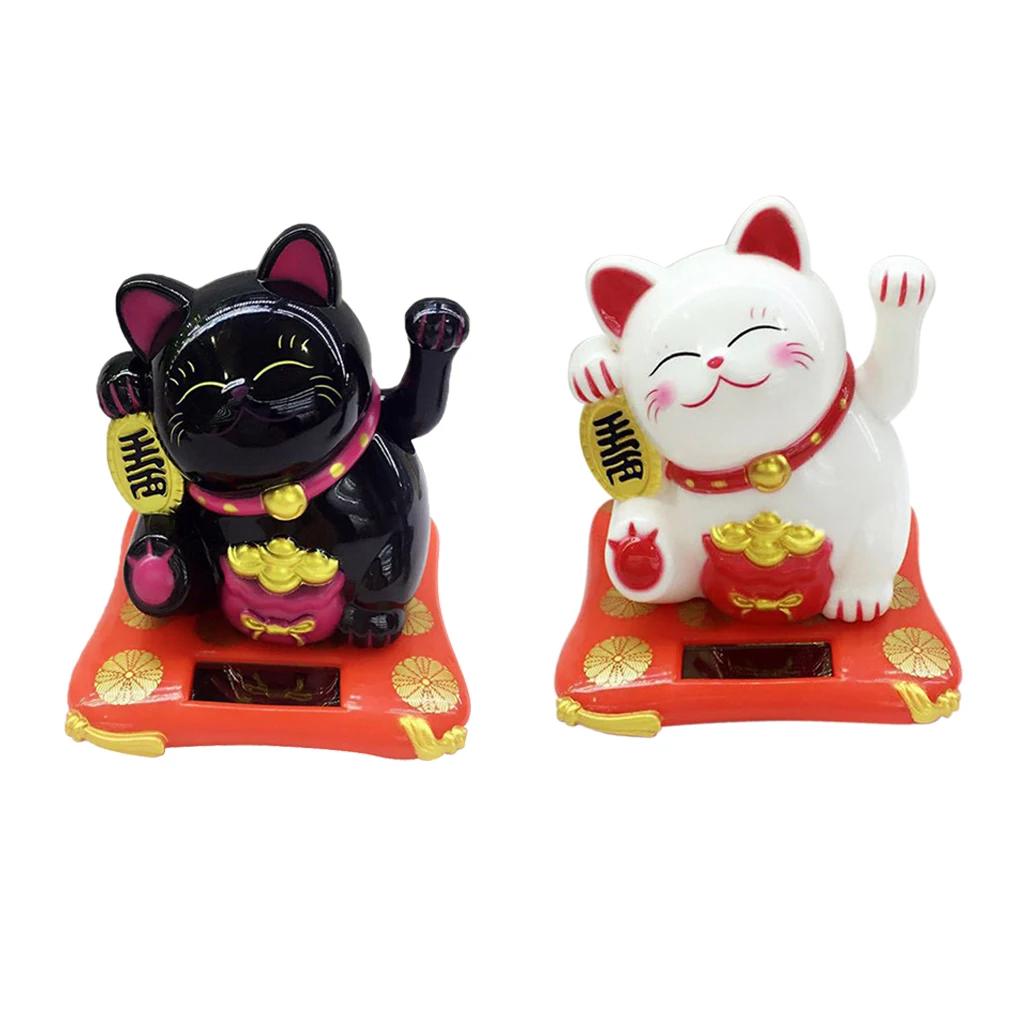 Swing Hand Figure Doll Toy Maneki Neko Model Figures for Kids Car Solar Ornament Home Decor | Дом и сад