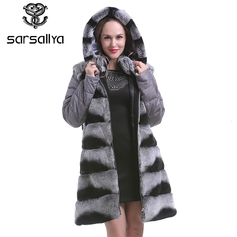 Sarsallya новый съемный кролик Мех пальто Высокое качество 100% подлинные кролика рекс