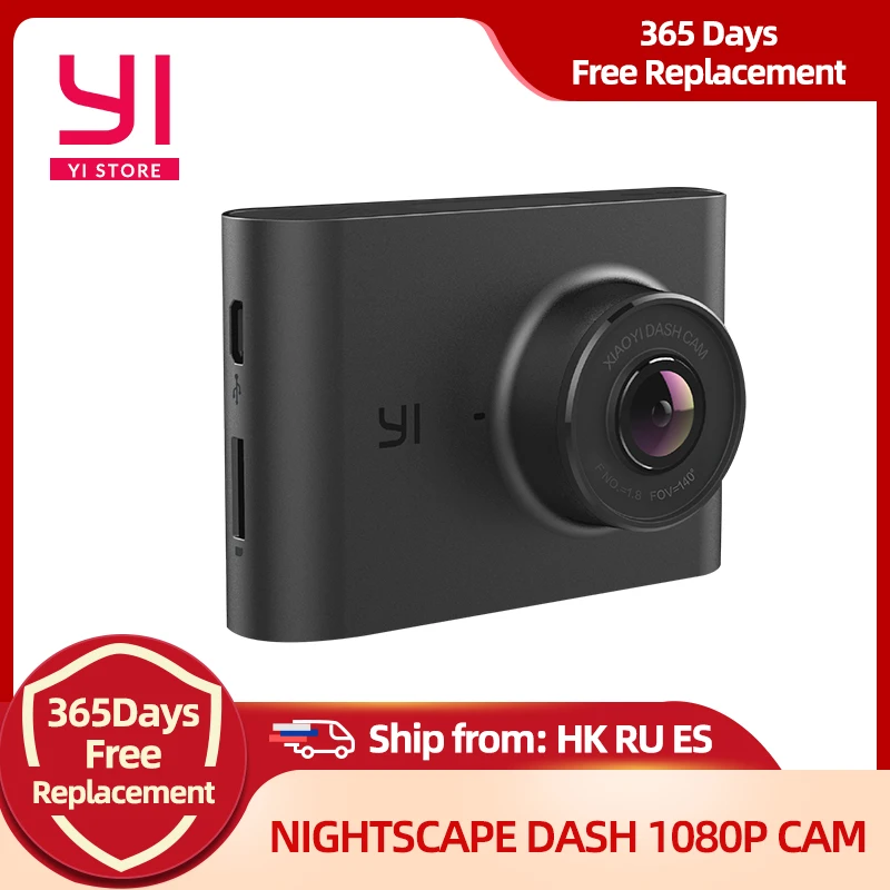 Видеорегистратор YI Nightscape Dash | Широкоугольный объектив 140 градусов 2.4&quot ЖК-экран