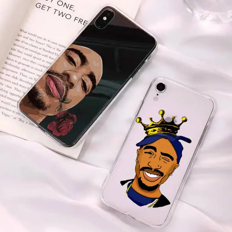 

Rapper Tupac 2Pac Makaveli Phone Case for iPhone 13 11 12 pro XS MAX 8 7 6 6S Plus X 5S SE 2020 XR cover