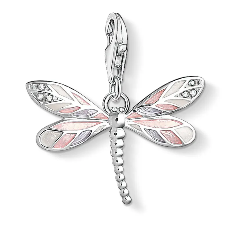 Розовые украшения в форме стрекозы для изготовления ювелирных изделий из