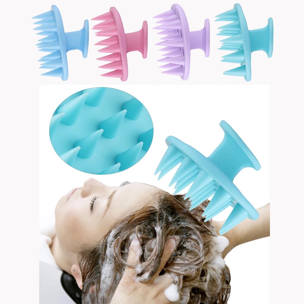 Мягкий силиконовый массажер для кожи головы Очищающий гребень волос не