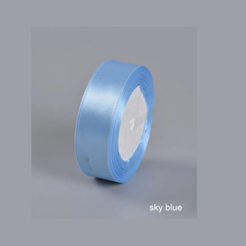sky blue 25 ярдов 25 мм ширина Свадебная вечеринка Декор атласная лента Рождество год упаковка материал вечерние украшения для дома подарочная упаковка - Цвет: sky blue