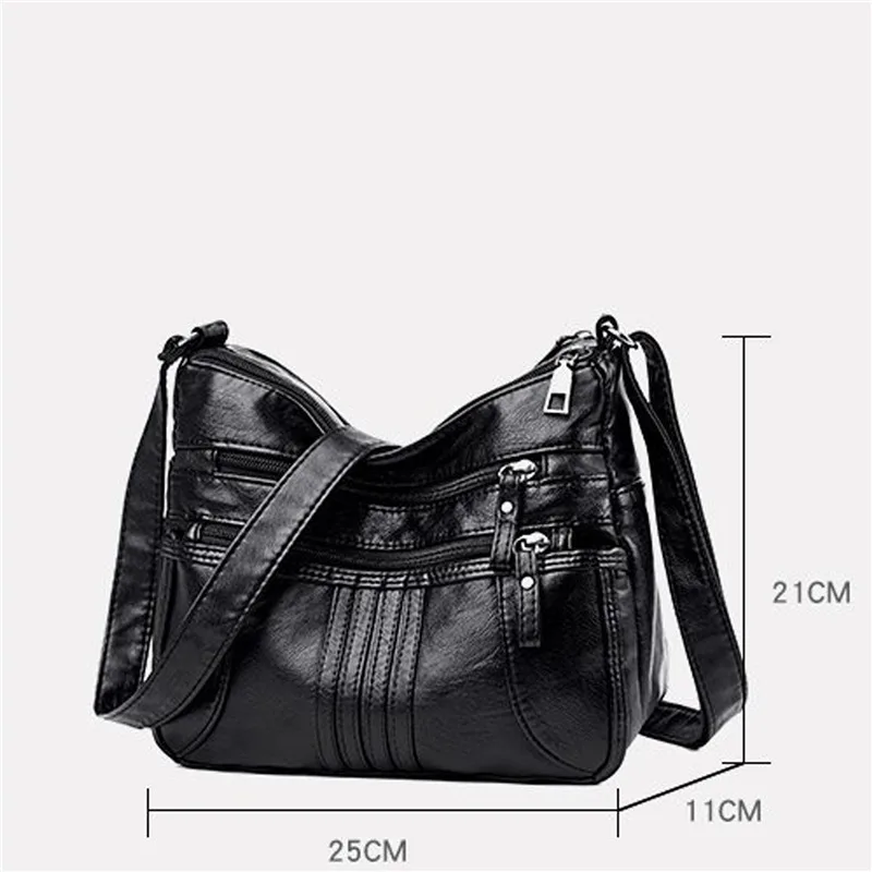 

2021 Soft Leather Women Crossbody Bags Handbags Ladies Tote Bag Travel Female Shoulder Bag Solid Color