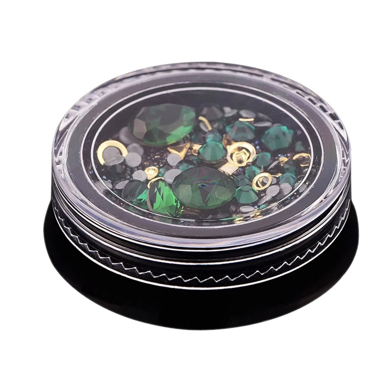 4 коробки 3D наконечники для ногтей Алмазный плоский камень украшение