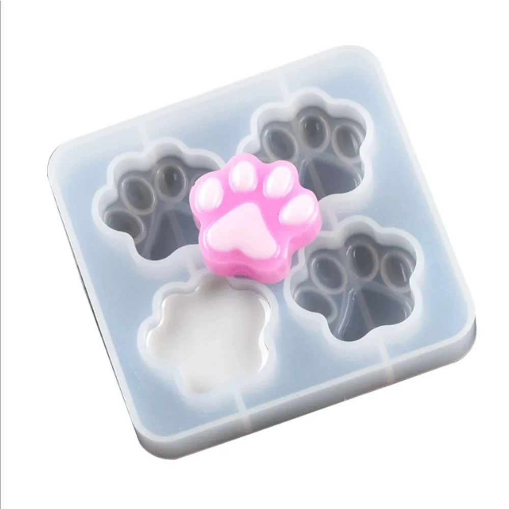 

Cat Paw Silicone Mold (4 Cavity) Dog Paw Mold Animal Clear Mold for UV Resin Decoden Cabochon DIY Resin Molds for Jewelry