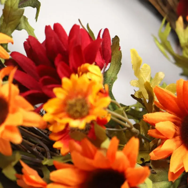 

Halloween Thanksgiving Wreath Artificial Chrysanthemum Wreath Decorative Fake Flower Wreath Artificial Fall Wreath Home Decor