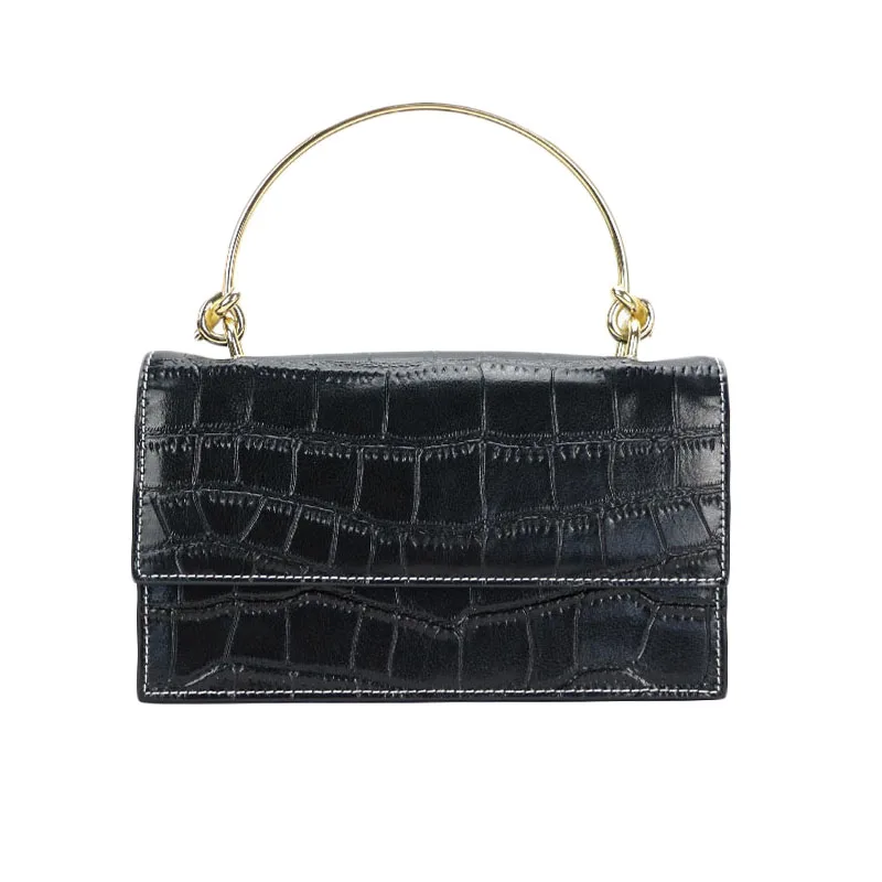 Монограмма новый дизайн тисненая крокодиловая кожа наплечная цепочка кошелек