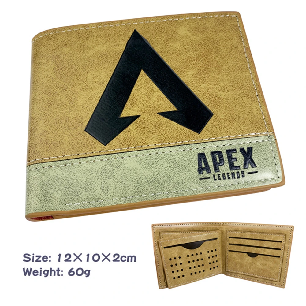 

Game Apex legends Teenager Khaki Leather Wallet Men's Short PU Photo Credit Cards Holder Casual Bifold Purse Hot