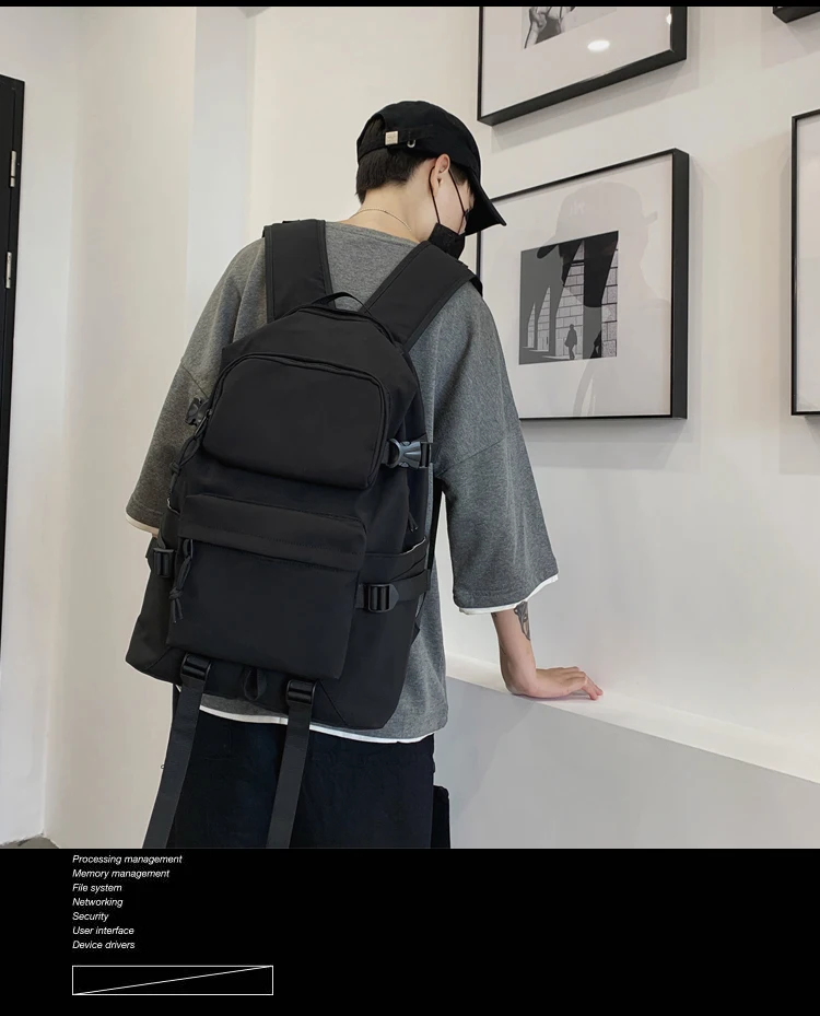 

PB3523 Trendy backpack women 2020 new Korean version of the wild simple men's backpack