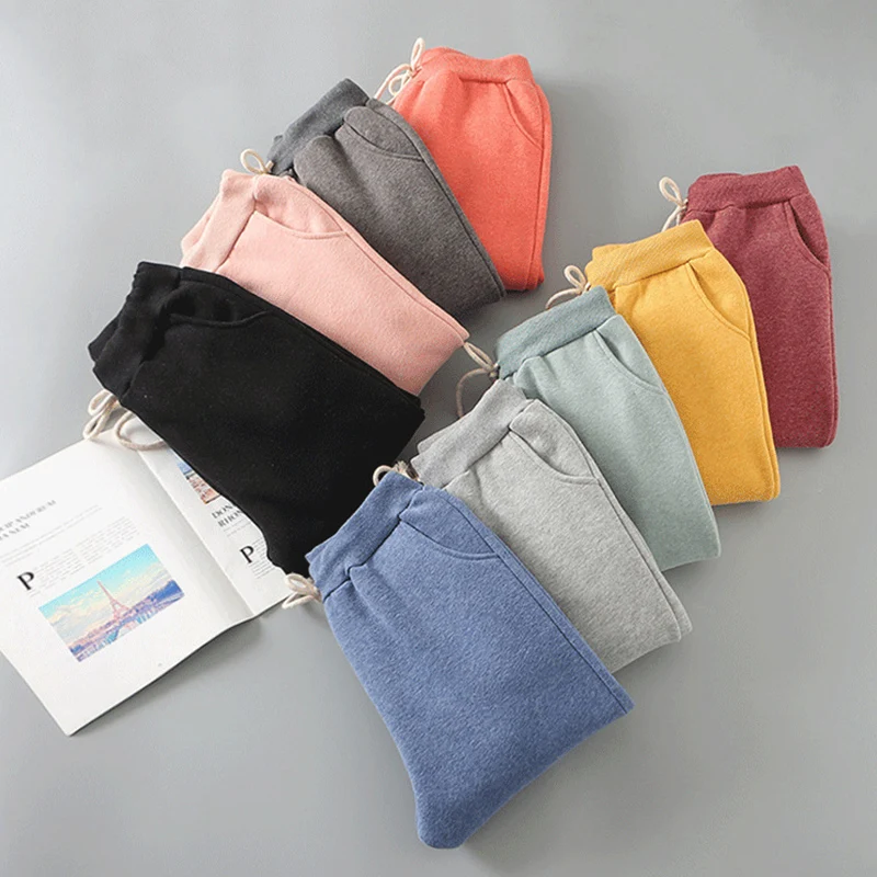 

Women Comfy Warm Plus Size Casual Pants Ropa Mujer Ladies Thick Solid Color Sports Winter Trousers New