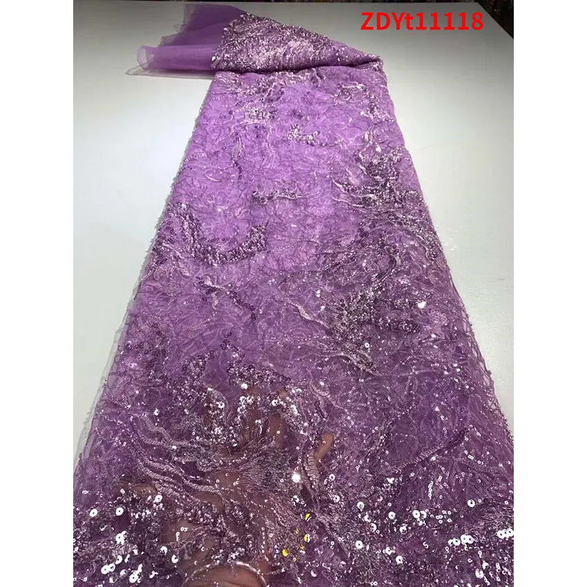 

Cheapest-Fabrics Nice Ankara African Tulle Net Lace Gorgeous ​Sequins For Wedding Fabric ZDYT11118