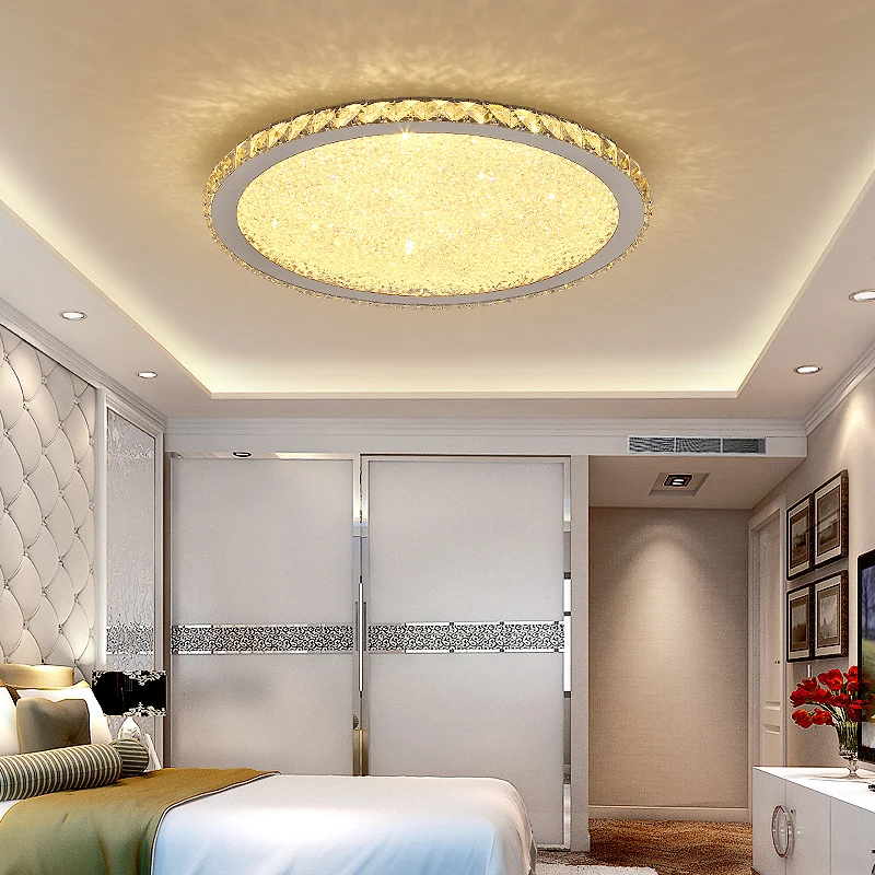 Современная круглая Хрустальная Светодиодная потолочная лампа FKL ультратонкая