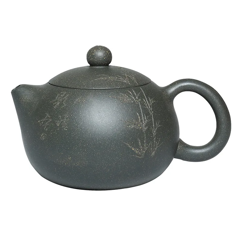 

Hundred Believe Dark-red Enameled Pottery Teapot Yixing Ding Shan Full Manual Make Green Mud Lettering Card Cover The Ball Kong