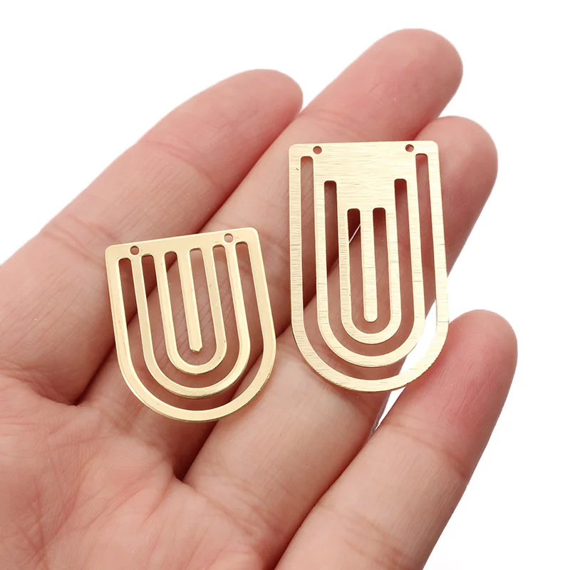 

50pcs Raw Brass U Geometric Connector Charms Pendant For Handmade Bracelet Earrings Jewlery Making Findings Accessories Supplies