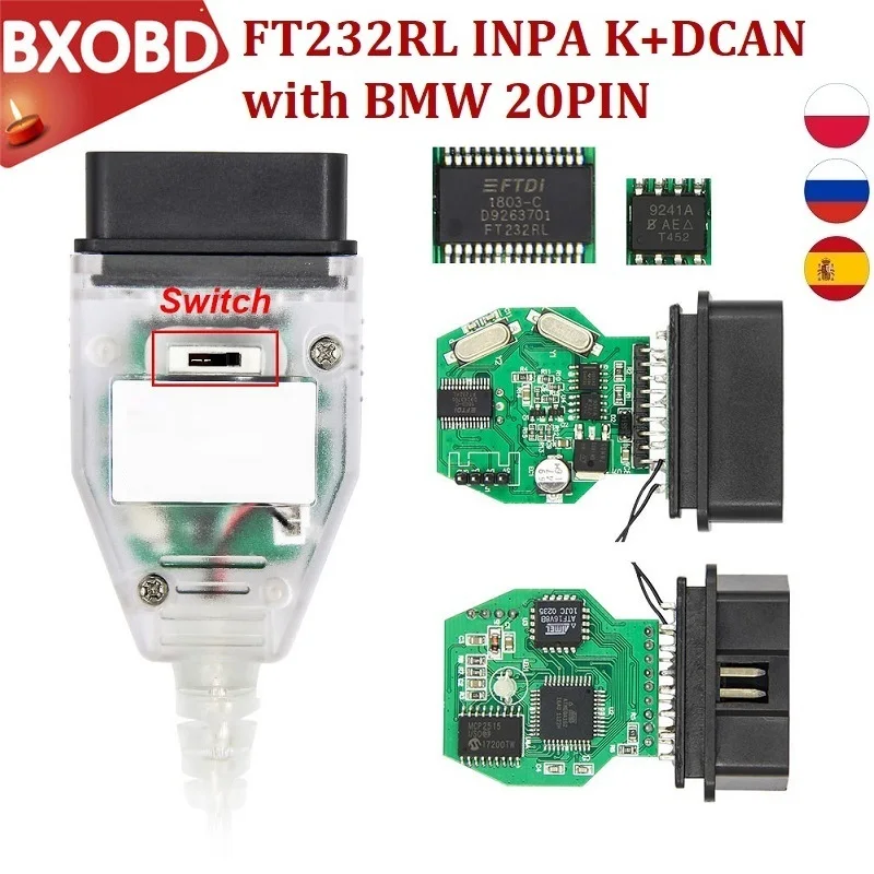 Диагностический интерфейс FT232RL INPA K DCAN для BMW INPA/Ediabas Dcan диагностический кабель USB